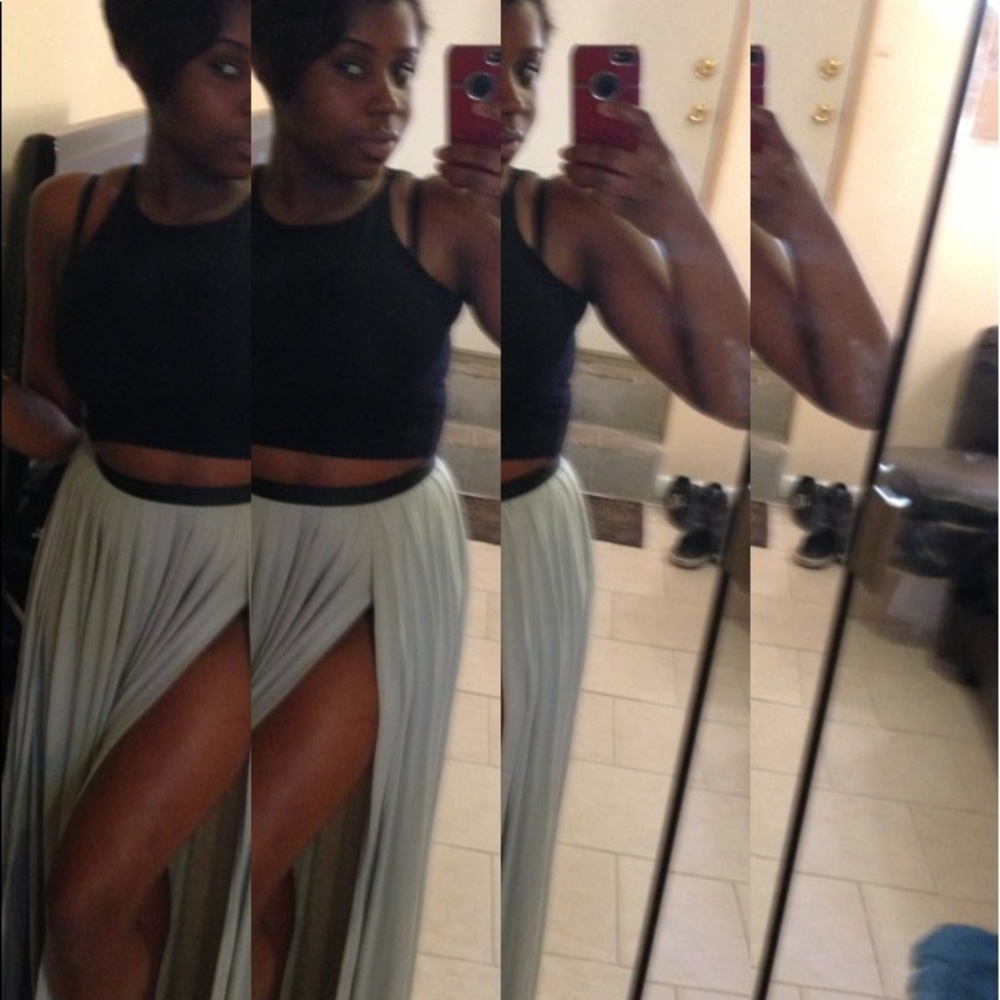 High split maxi skirt.